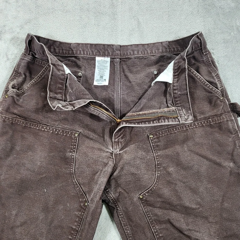 Vintage Carhartt Pants Mens 38x30 Brown B136 Double Knee Loose Fit‎ Carpenter
